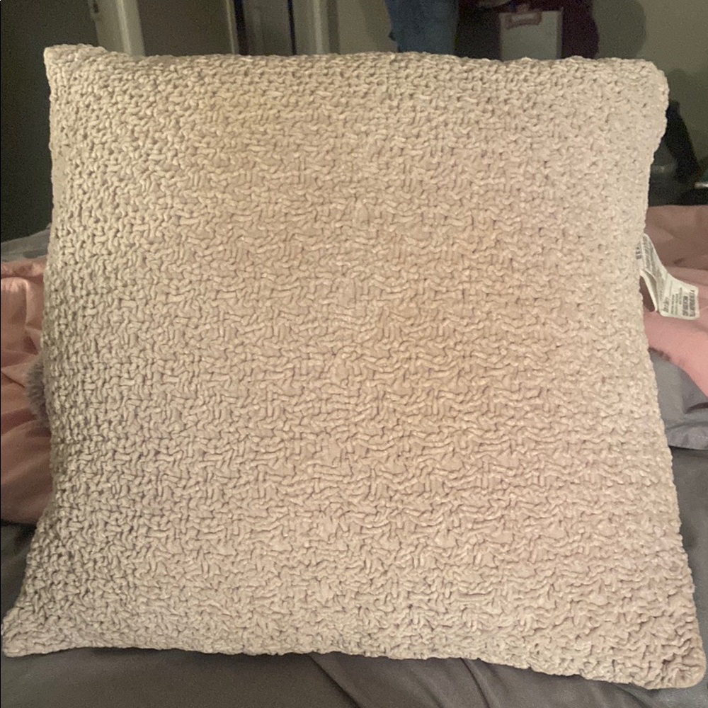 Textured Cream Throw Pillow